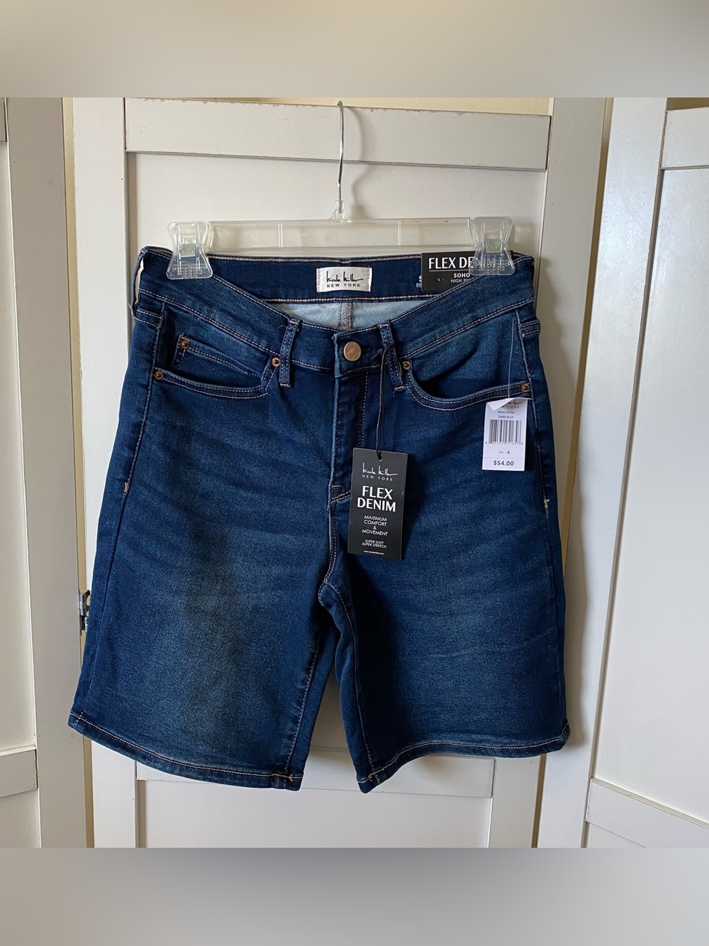 Nichole Miller New York super stretch flex denim soho high rise shorts Size 4